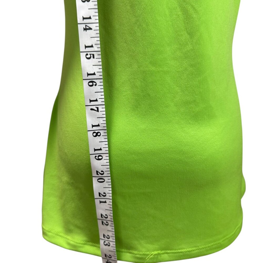 Michael Kors Ruched Front V-Neck Top in Lime Green | Size M NEW - Picture 3 of 9